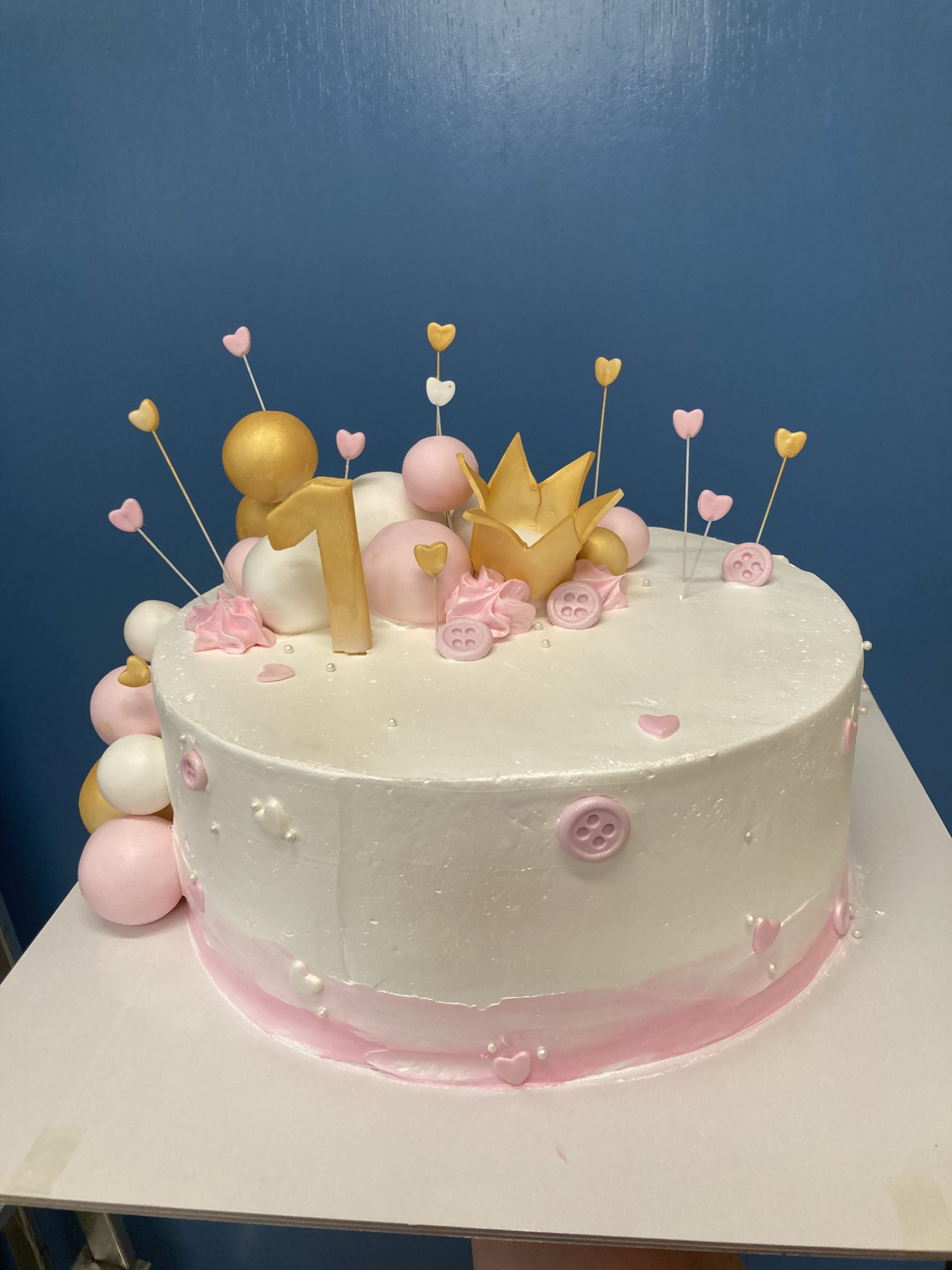 Torta za rođendan, kruna, pinky, roza (596)