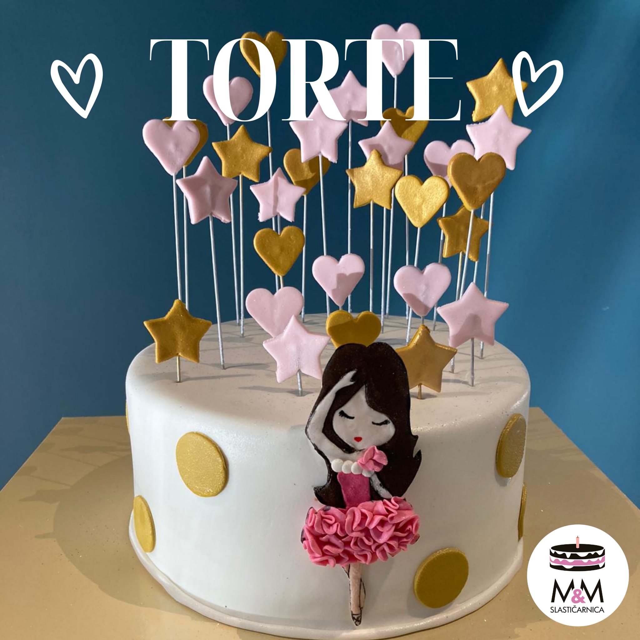 Torta Balerina, zvjezdice, srca (103)