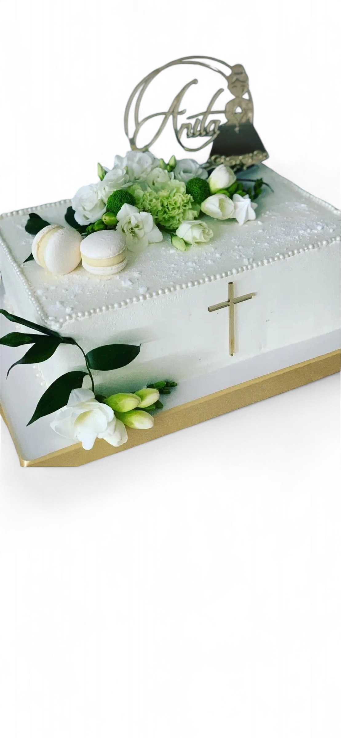 Torta za pričest, macaronsi cvijeće (203)