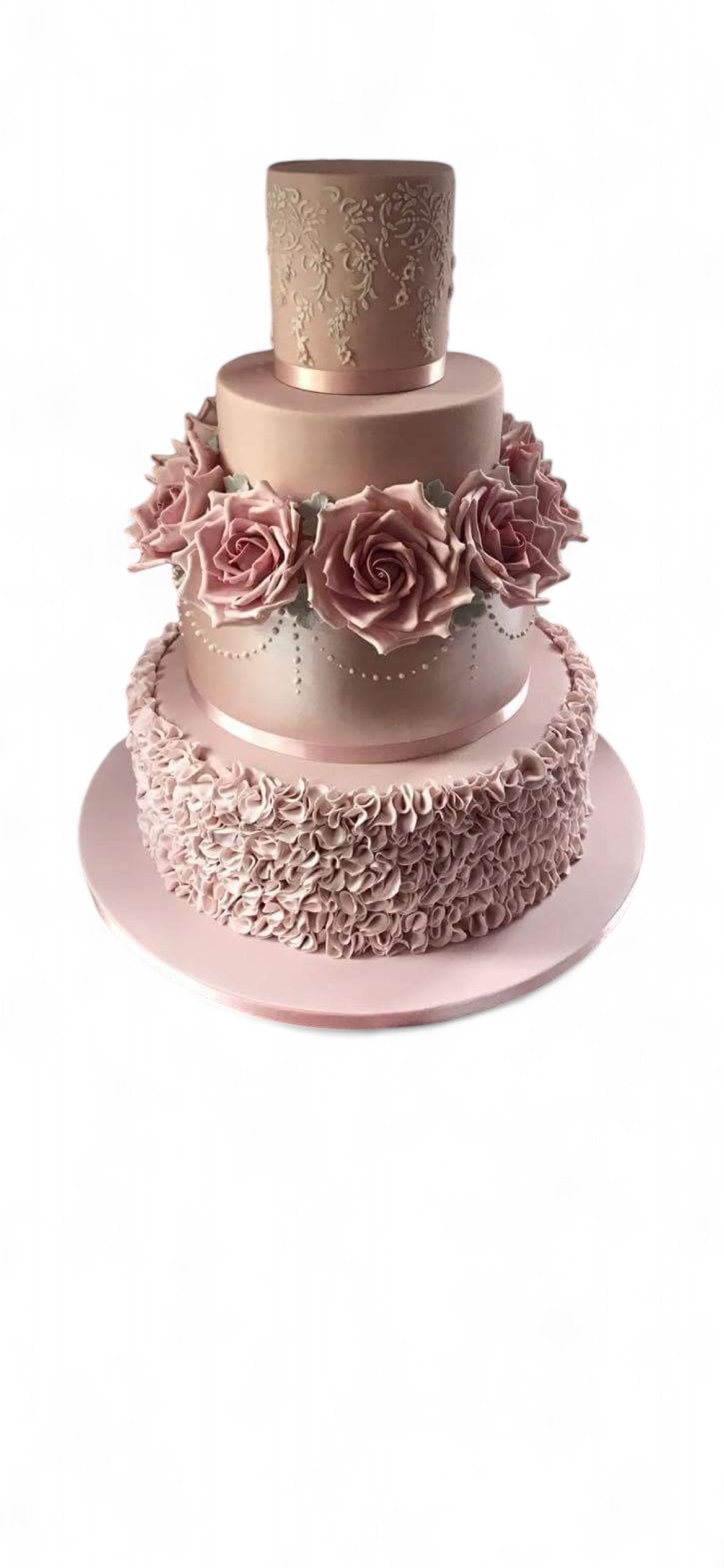 Rose gold ruže i čipka vjenčanje