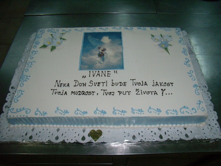 Torta za krizmu, jestiva pokrivka, plavi dizajn (561)