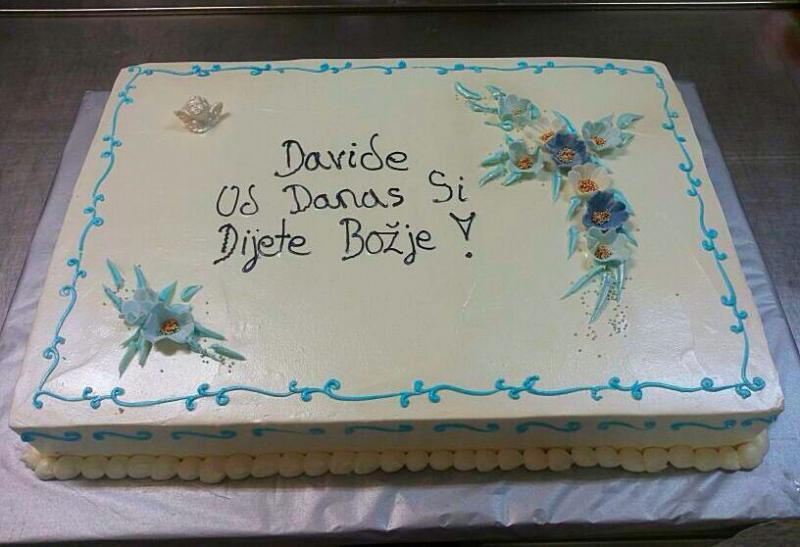 Torta za krštenje klasična dekoracija (464)