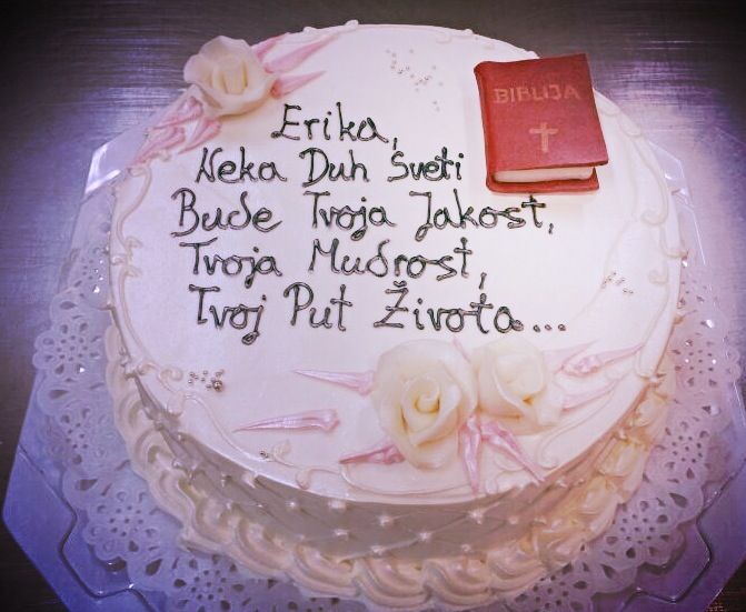 Torta za krizmu, svetu potvrdu, biblija mala crvena (500)