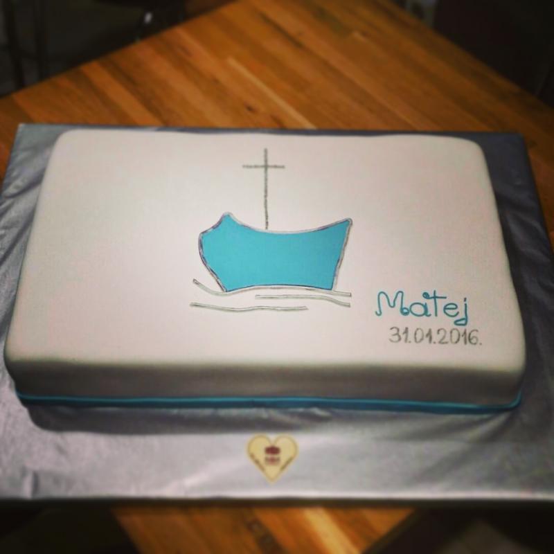 Torta za pričest , brod sa križem (502)