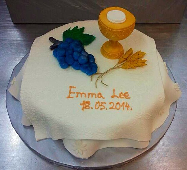 Torta za pričest sa kaležom i grožđem (519)