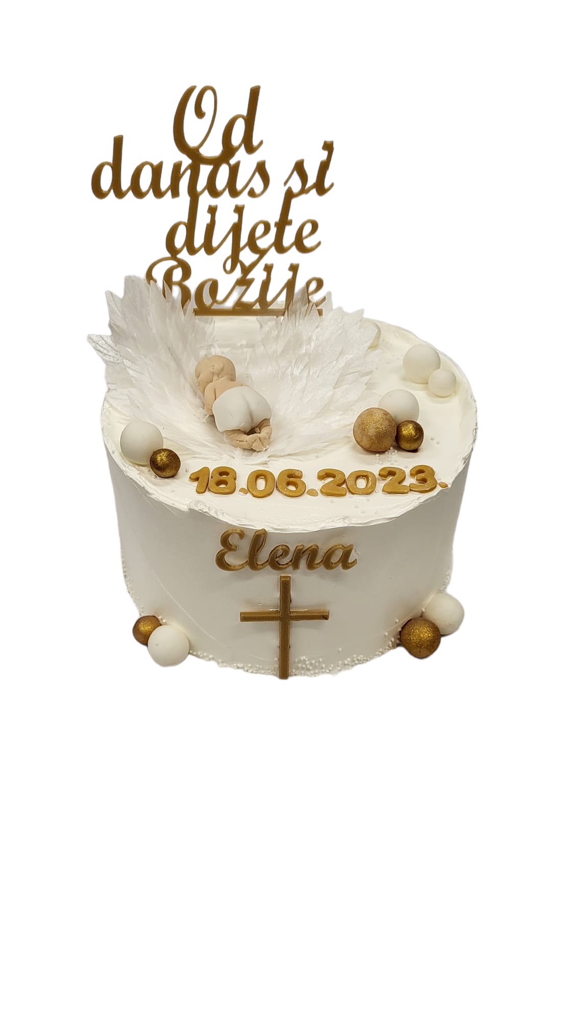 Torta sa bebom i križićem (chritening cake) 89