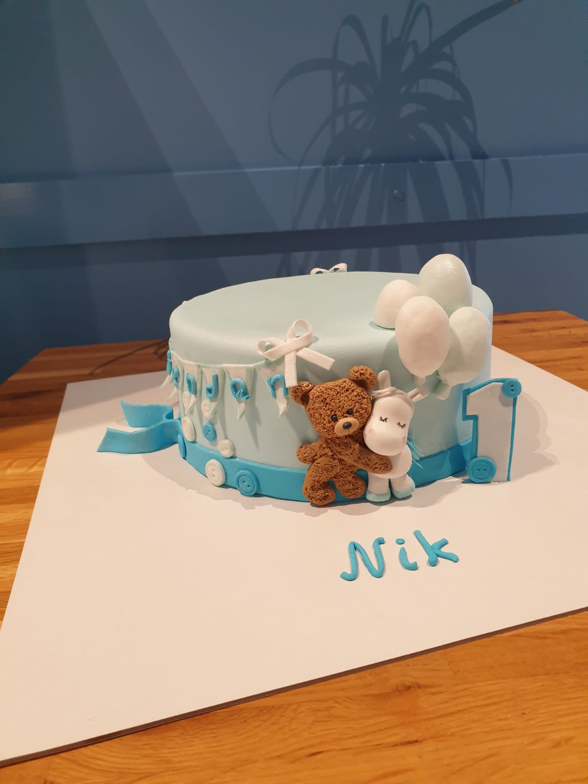 Torta medo, baloni, blue, plava (301)