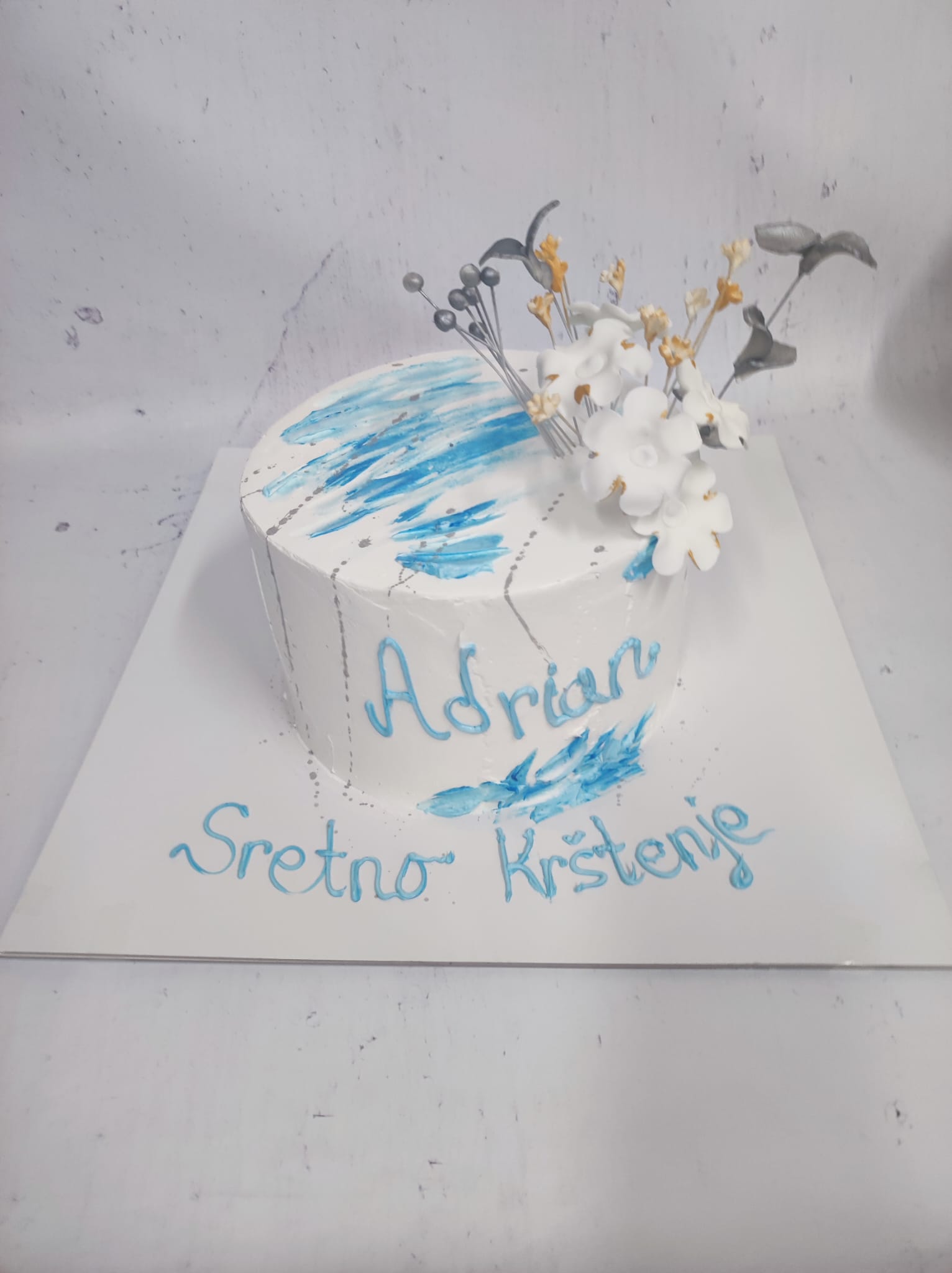 Torta za krštenje plava (644)