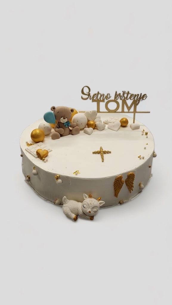 Torta medo, krila, križić (bear, angel wings) (36)
