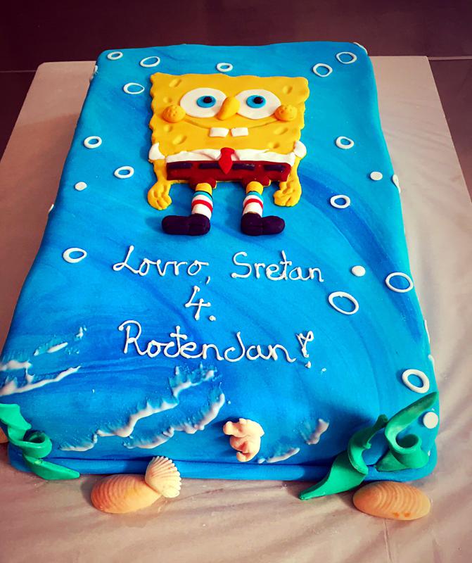 Torta spužva bob skockani, more (271)