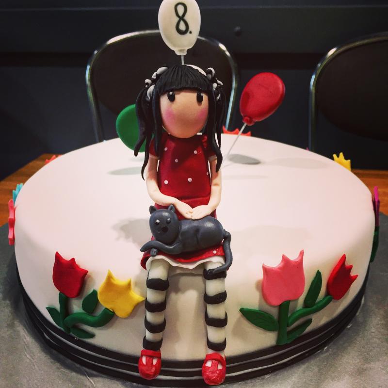 Torta gorjuss girl, cat, mačka, djevojčica (201)