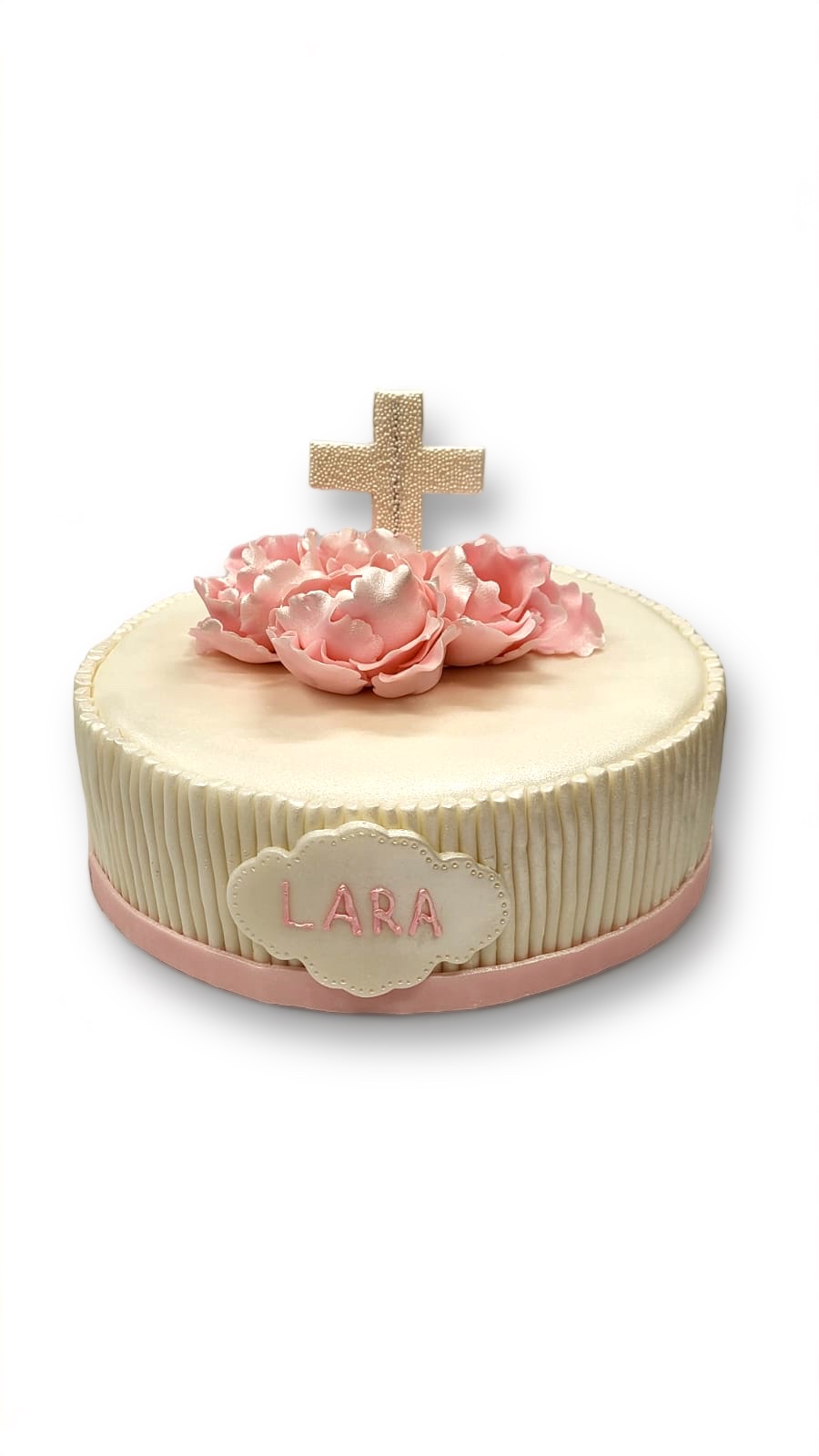 Torta sa božuri, perlice i križ 63