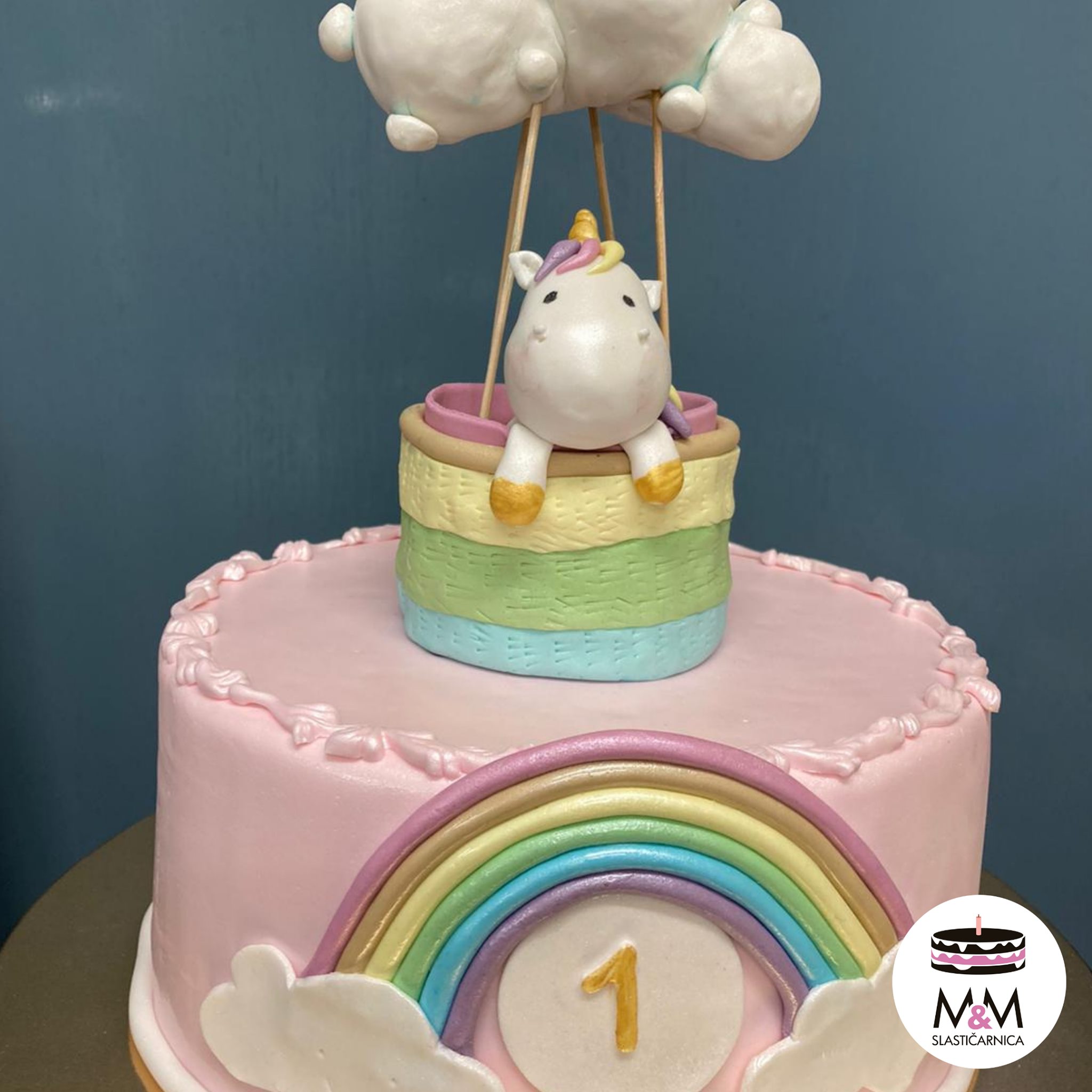 Torta jednorog, duga, balon, unicorn, rainbow (99)