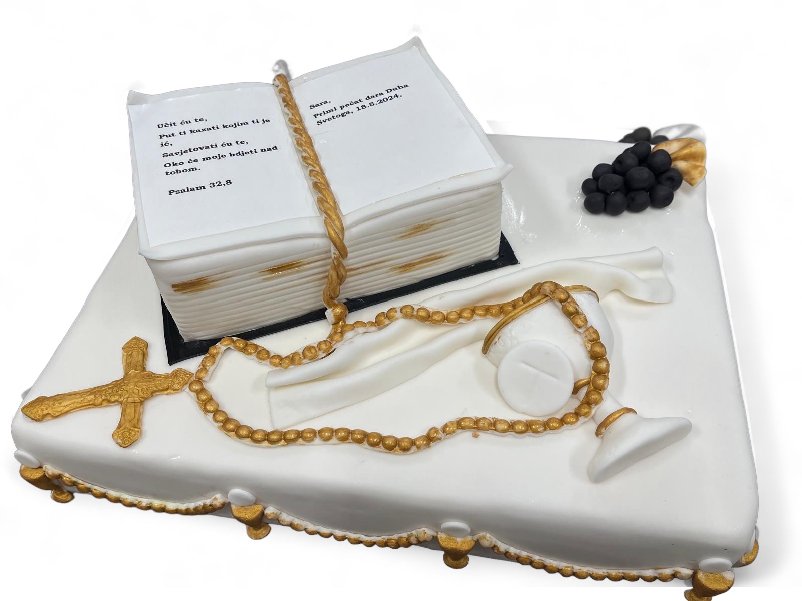 Torta za krizmu, kaleži i knjiga (170)