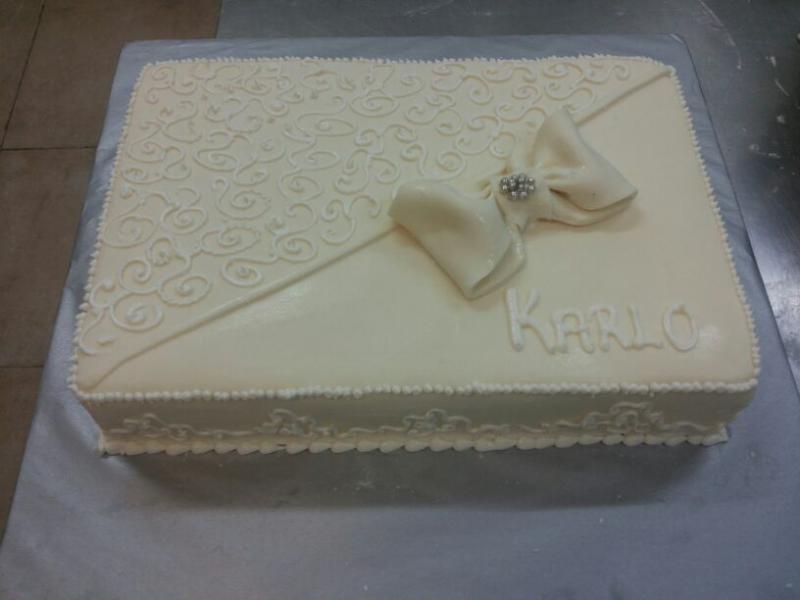 Torta za pričest ili krizmu, ivory, šampanj, vitice (510)