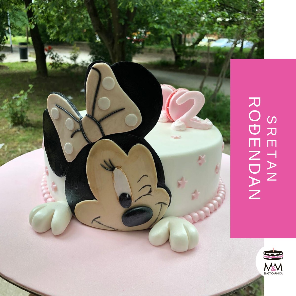 Torta Mini mouse, wink, namiguje, pink (96)