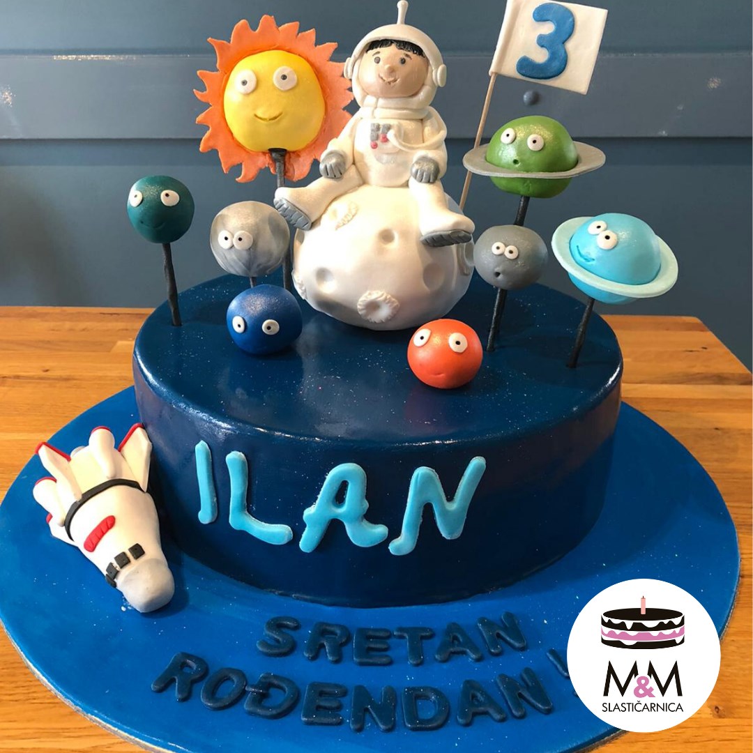 Torta svemir, galaksija, planeti, raketa, astronaut (91)