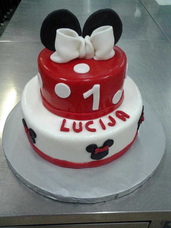 Torta mini mouse, red, mašna i uši 15 (298)