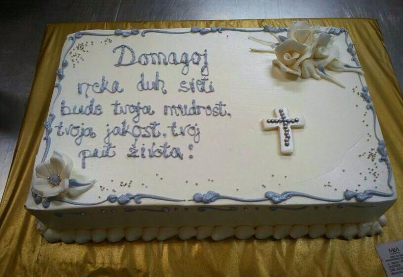 Torta za krizmu sa križićem1 srebrno (514)