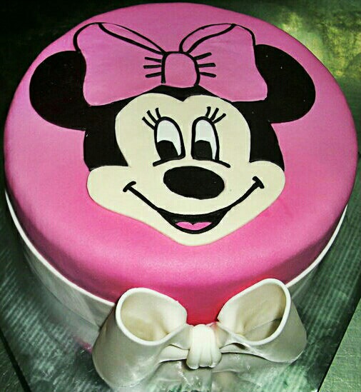 Torta mini mouse, pink, roza, mašna 6 (209)